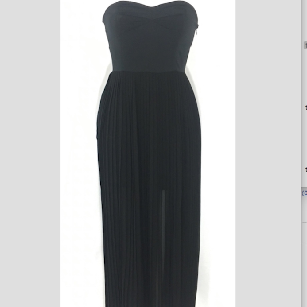 Forever 21 Pleated Strapless Maxi sheer dress